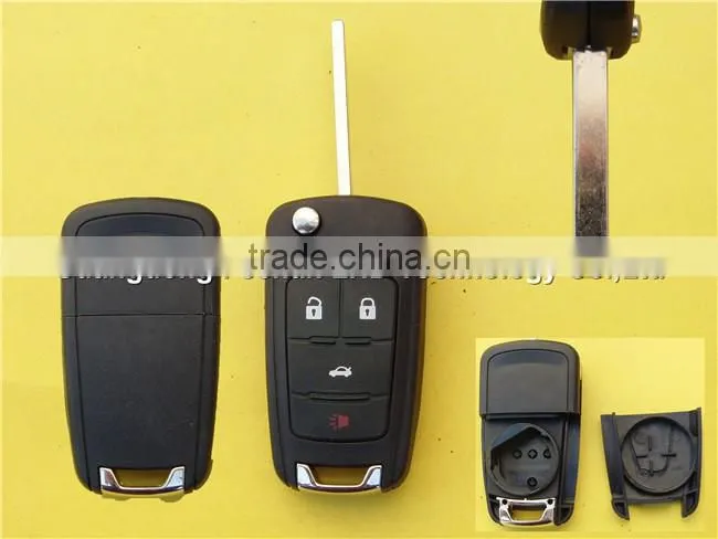 Flip key remote fob case cover for Chevrolet Cruze HU100 4 button car key blank