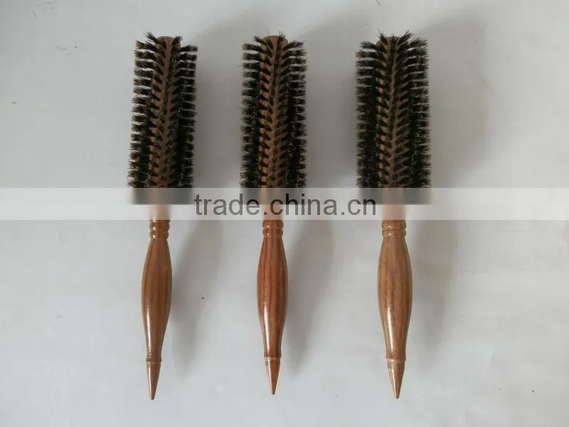 hair brush with boar briste and wood handle
