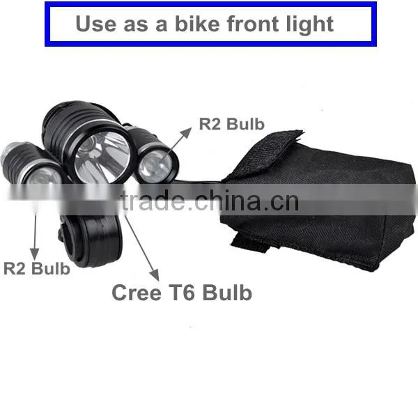 XM-L T6 LED Ultra Bright Aluminium Alloy Rechargeable Bike Light Headlamp For Military