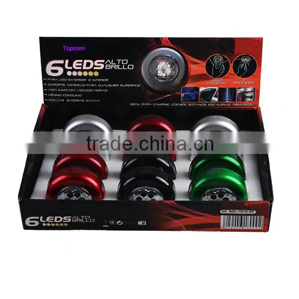 Hot sell Popular Colorful 6 LED push led light touch light LED Cabinet Lights