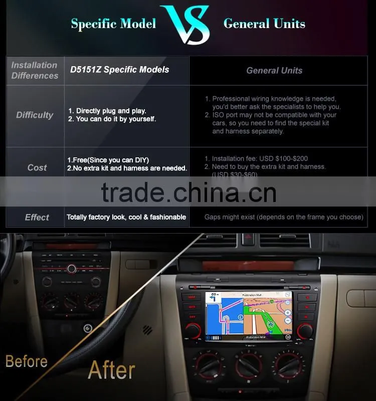 EONON D5151Z 7" Digital Touch Screen Car DVD Player with Built-in GPS For Mazda 3