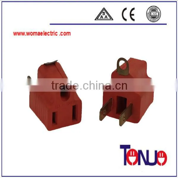 male and female 2 pin 15A plug adapter power supply