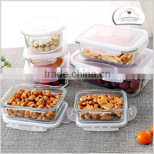 microwave glass food storage container 3-section food container