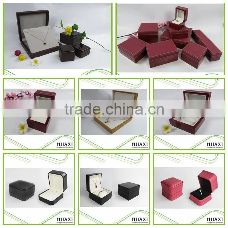Fashion Leather Plastic Pendant Jewelry Velvet Box With Led Light
