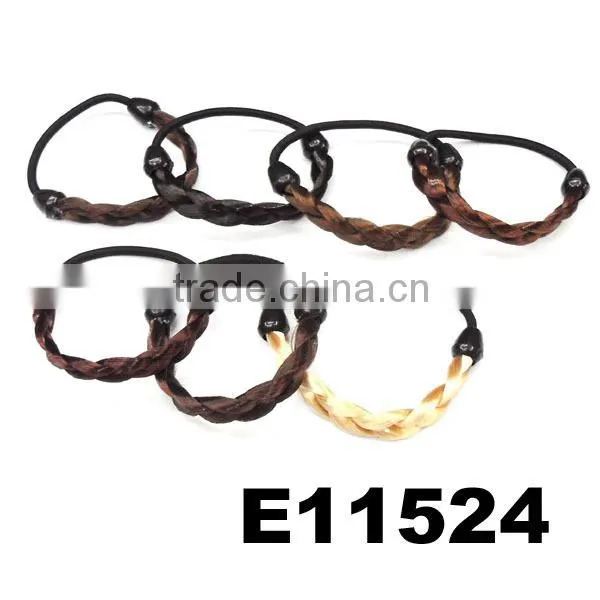black human hair wig hair rubber band with bow