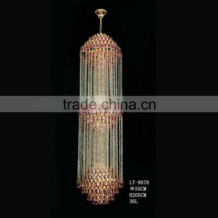 Crystal Spiral Long Empire Chandelier Lamps 92019