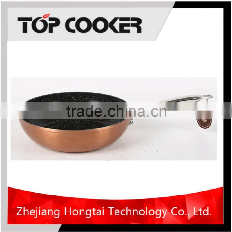 Forged aluminum marble coating metallic wok
