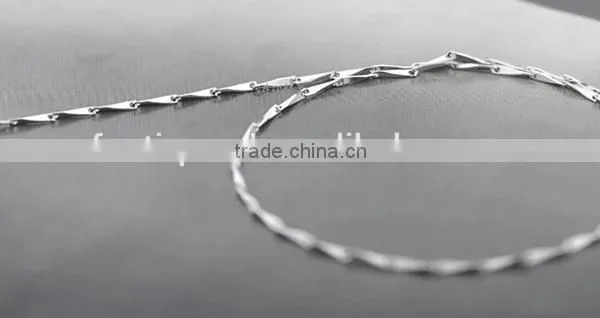 silver necklace for men with pure silver rough chain without pendant