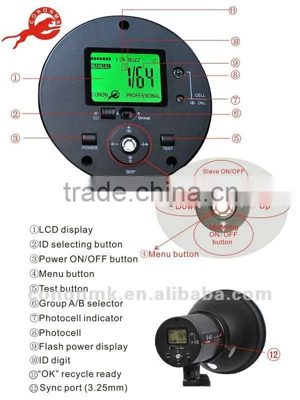 2015 formal new Cononmk G4.0 outdoor led flash light for commodity shooting