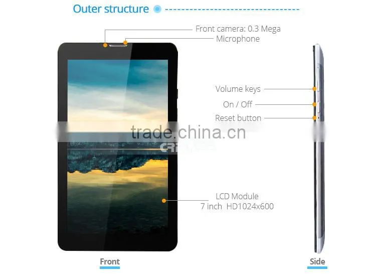 Android tablet wifi 7 inch tablet 3g dual sim card pc tablet phone Created A7