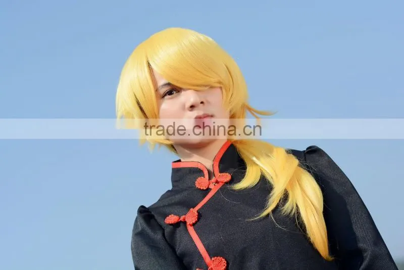 Facotry Whosale Synthetic Fiber Yellow Bob Cosplay Wig