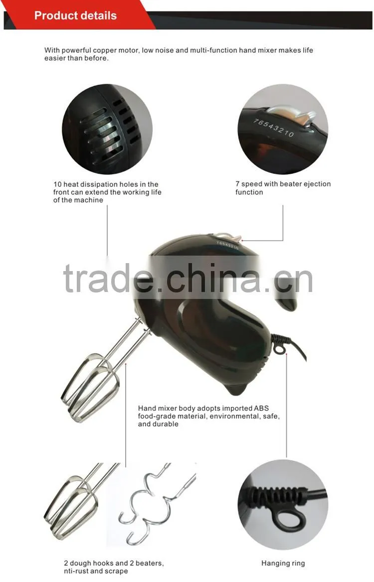 ningbo manufacture plastic GS CE CB DC hand mixer