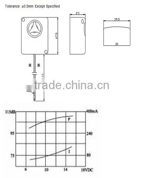 FBULS3923W small fire alarm electric buzzer with wire (FBELE)