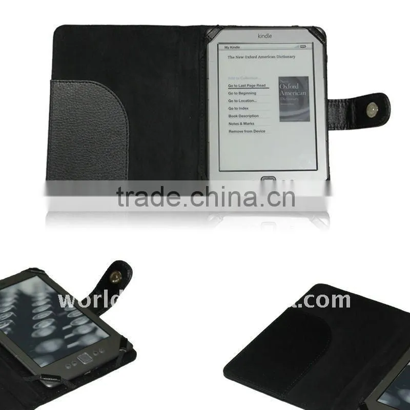 Booklet Leather Folio Cover Case for the new Kindle 4 & Kindle Touch