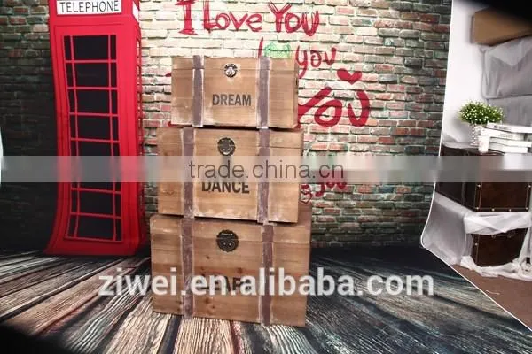Vintage Style Wooden Storage Trunk Box/Case Sets