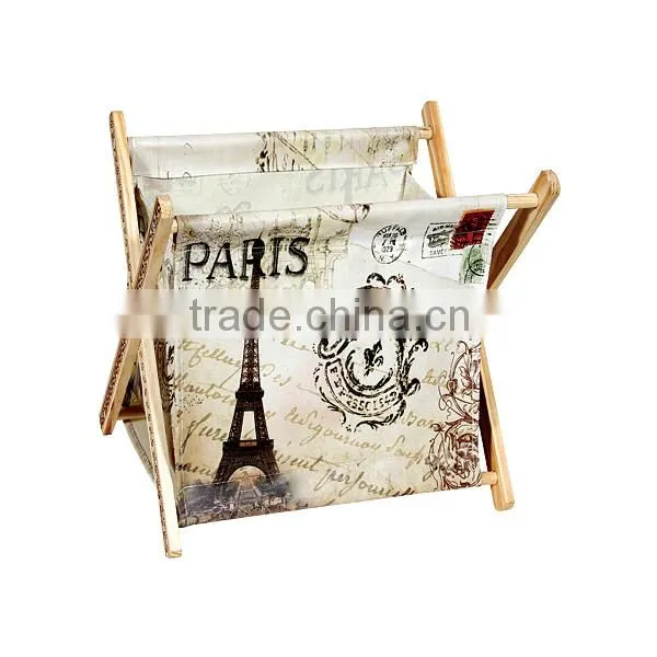 Decorative Canvas Wooden Storage Holder&Rack
