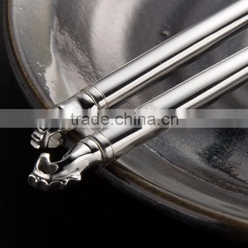 wedding gift sterling silver Chopsticks good luxury Design chopsticks with animal horse head display chopsticks for corporate