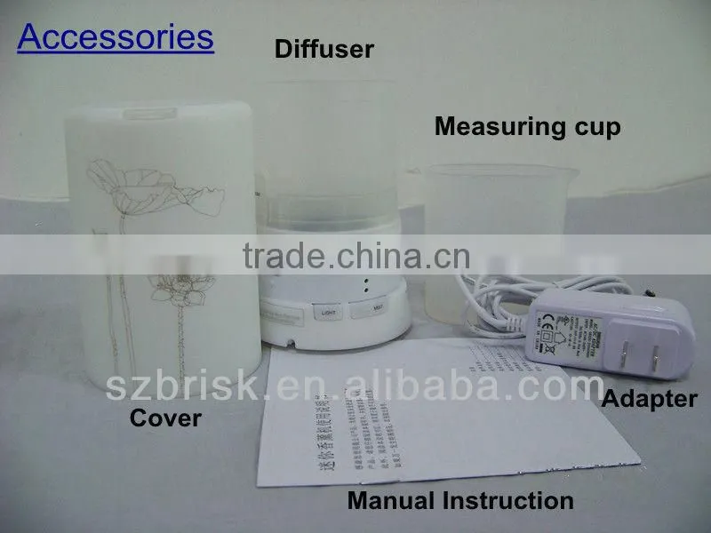 100ml Aroma Diffuser Ultrasonic Humidifier LED Color Changing Lamp Light Ionizer BK-EG-FD01