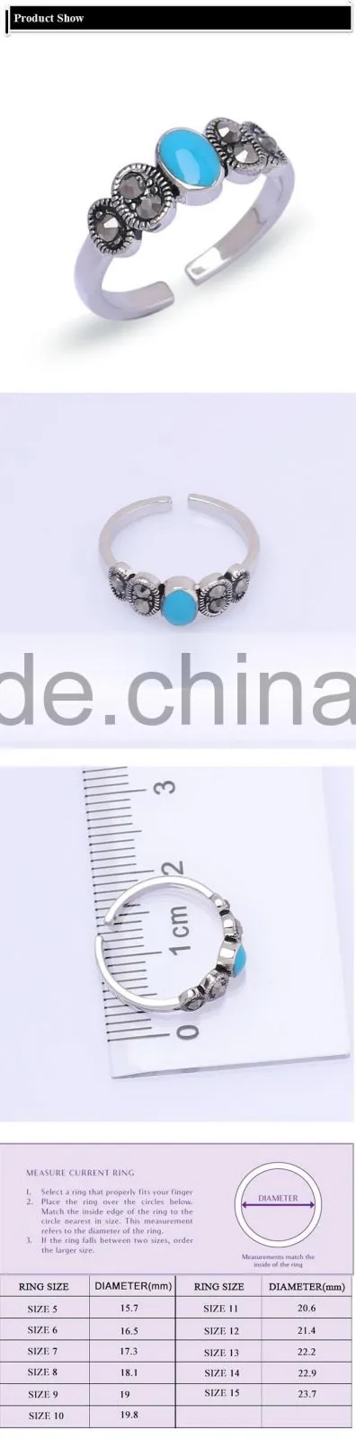 Fashion Jewelry Yiwu Factory Beautiful Turquoise Gem Men Ring