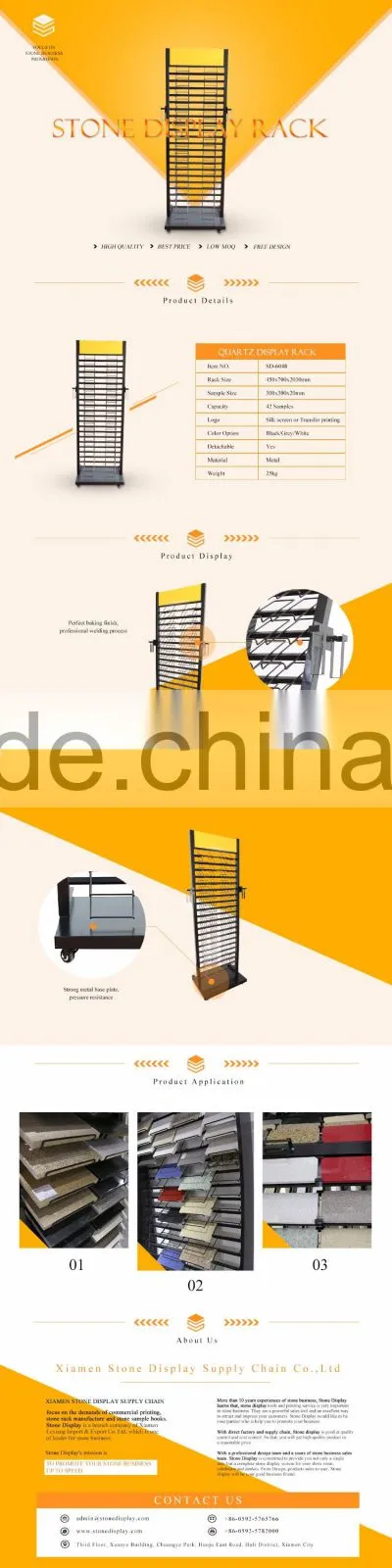 Hot Sale Stone Display Stand With Logo Printed/Wheel/Catalog Holder