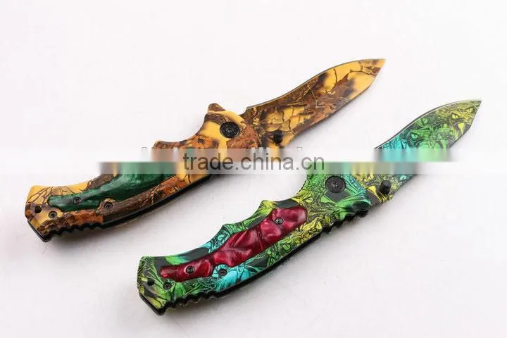 OEM 440 stainless steel blade blanks cool camouflage knife