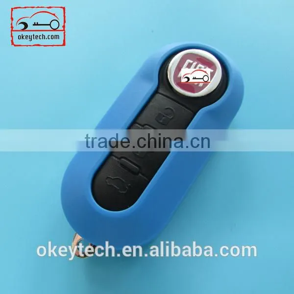 Okeytech fiat key cover Fiat 500 3 buttons remote key cover(blue) for fiat 500 key