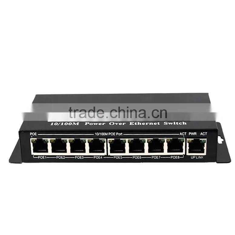 IEEE802.3af 48v 2.5a 8 port poe switch for CCTV security system