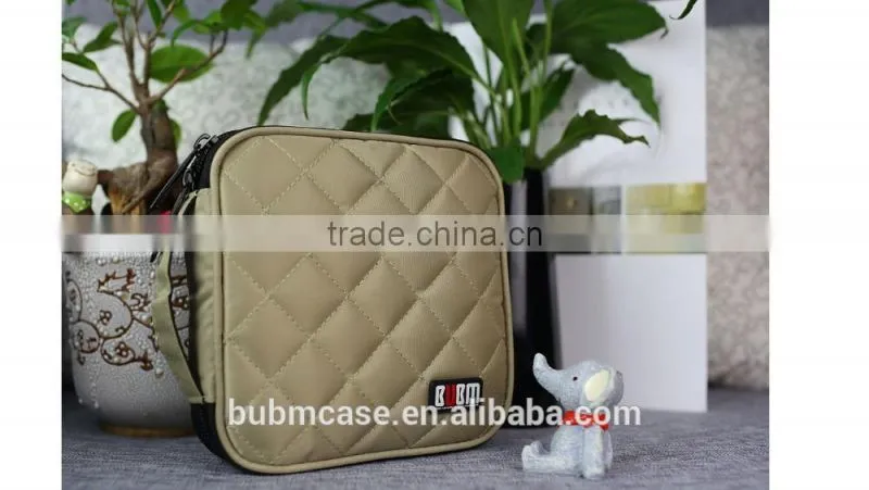 Khaki 32 Capacity 230D Space Twill PVC Fabric DVD Case CD Holder personalized cd case multi disc dvd cases