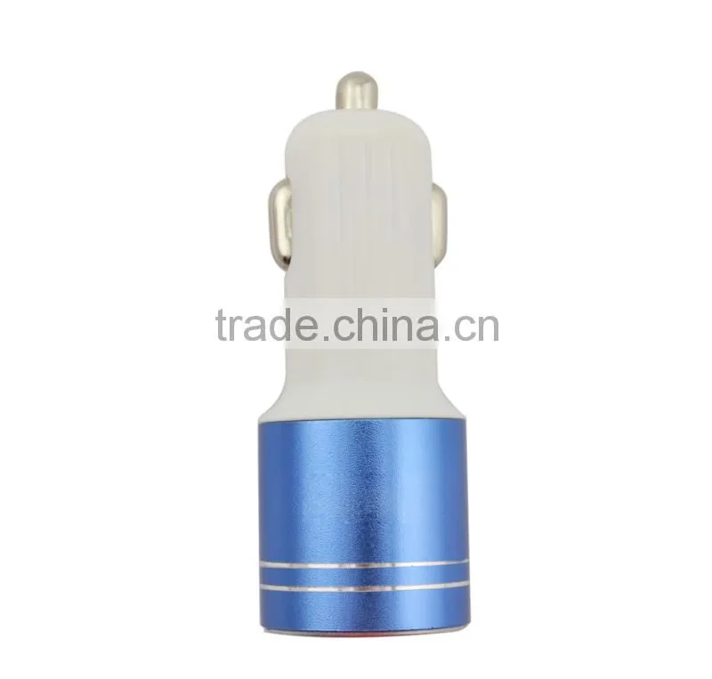 Alloy shell usb car charger 2 output port