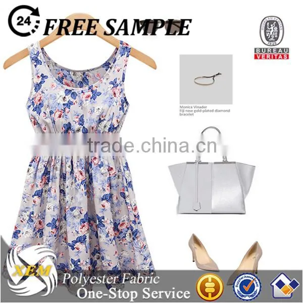 Wholesales chiffon fabric printed for girl dresses