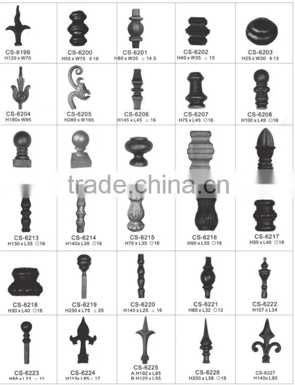 Alibaba china latest wrought iron components scroll panels, ornament welding fence parts