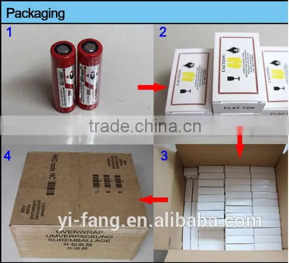 2014 Popular EFAN 18650 3000mah button top battery Top Seller in USA