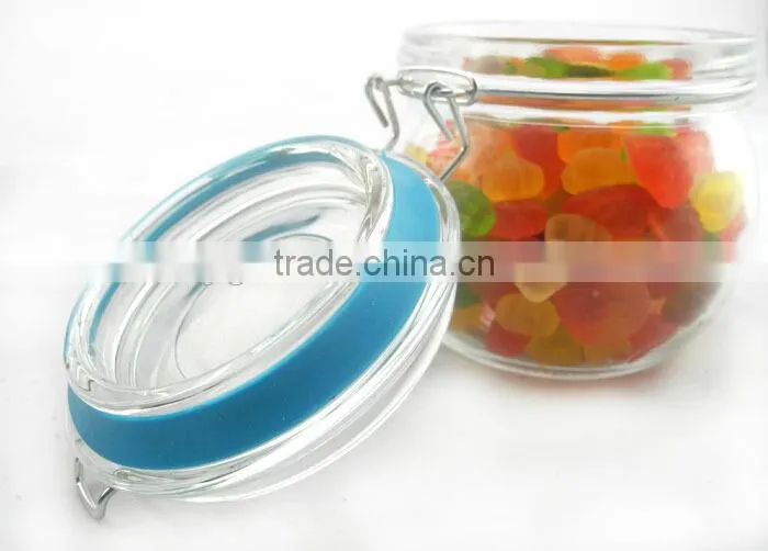 Food grade glass airtight jars with clamp lid