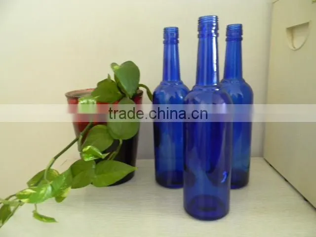 2014 hot sale cobalt blue glass bottles for wine prices
