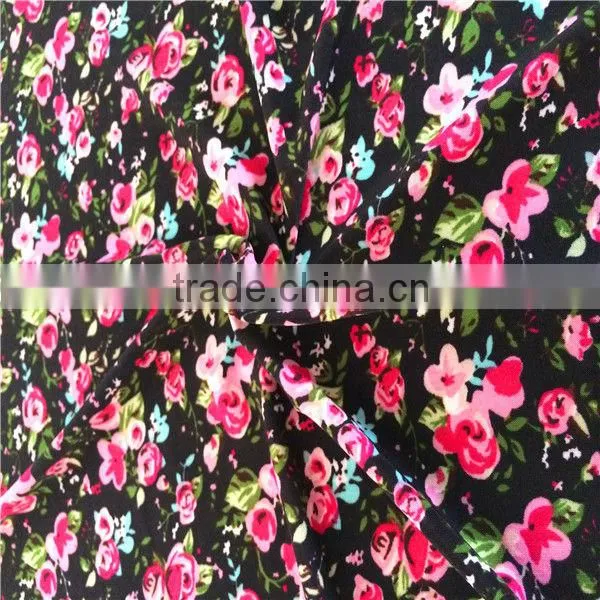 2014 FDY Polyester/Spandex Printed Plain Woven Fabric