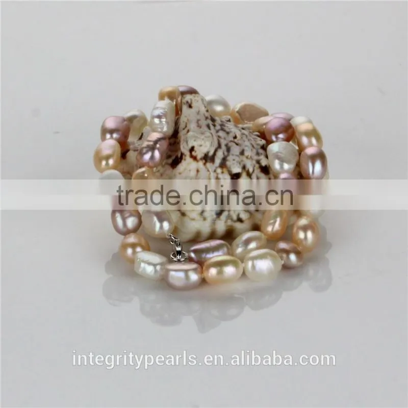 AAA 10mm mixed color freshwater big baroque pearl set