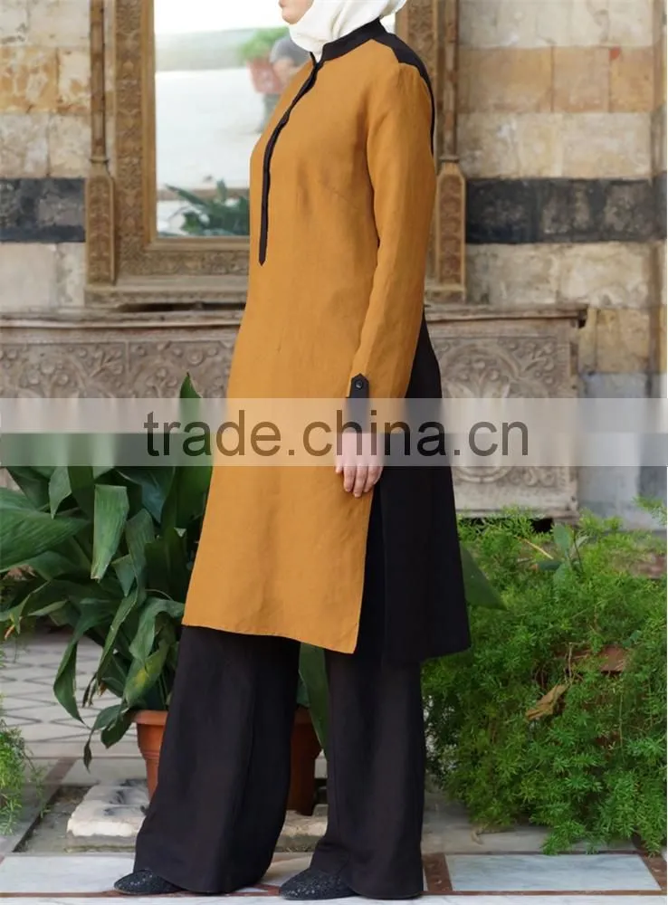 OEM service China factory custom made arabic basic indonesia muslim tunic