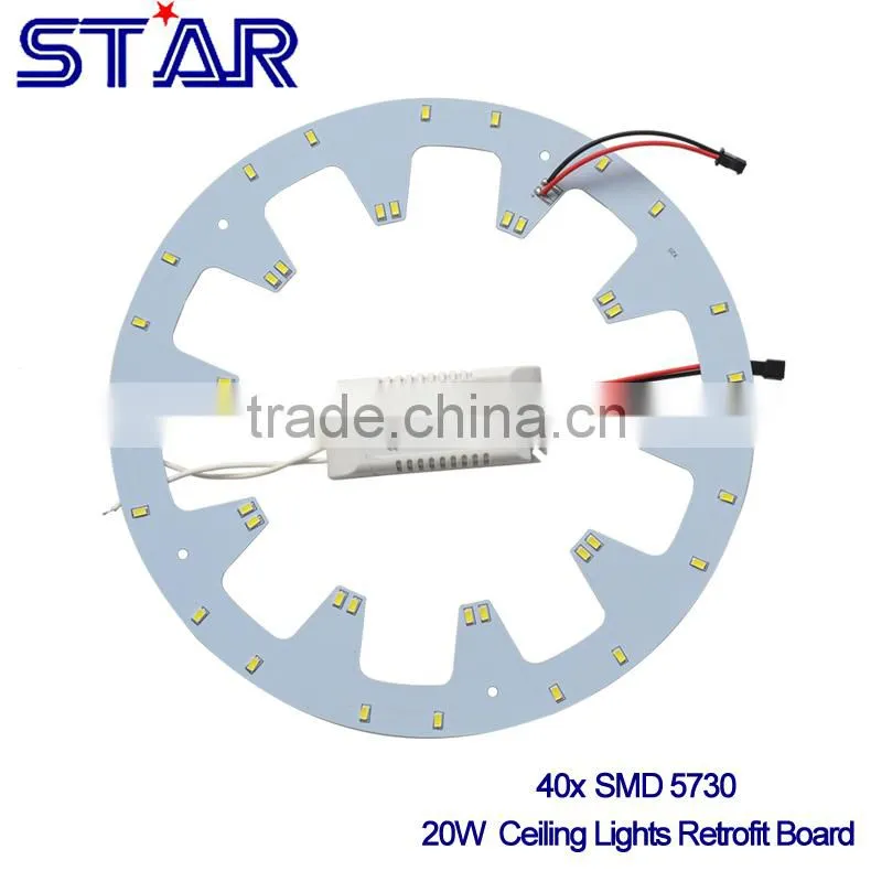 20W SMD 5730 Round pcb led ceiling light retrofit round led magnetic