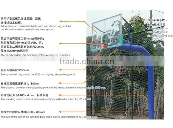 Fiber Glass Basketball Backboard Basketball Backstop