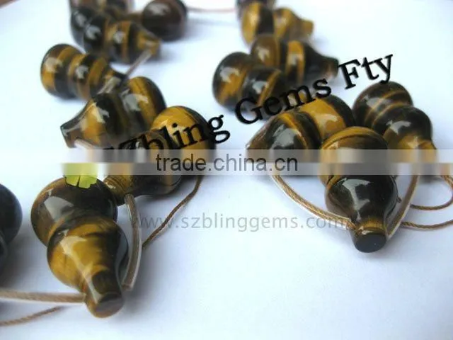 Hot seller loose gemstone,tiger eye gourd shaped beads