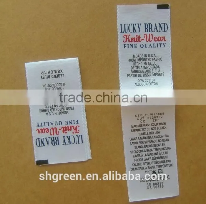 Men's shorts printing fabric label