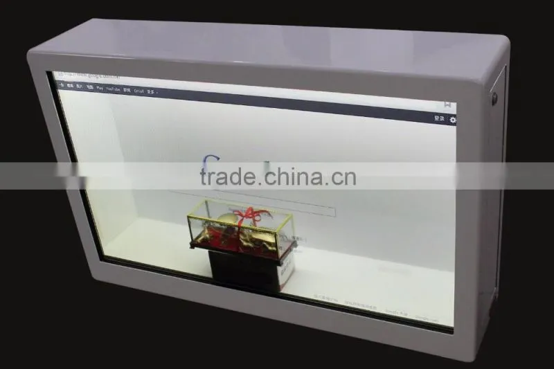 EKAA 15inch transparent lcd showcase, display by USB, support customize