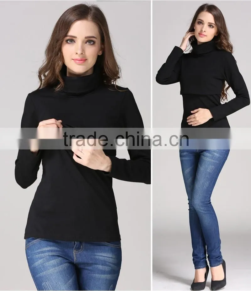Autumn and winter Turtleneck Nursing Tops for Pregnant Women