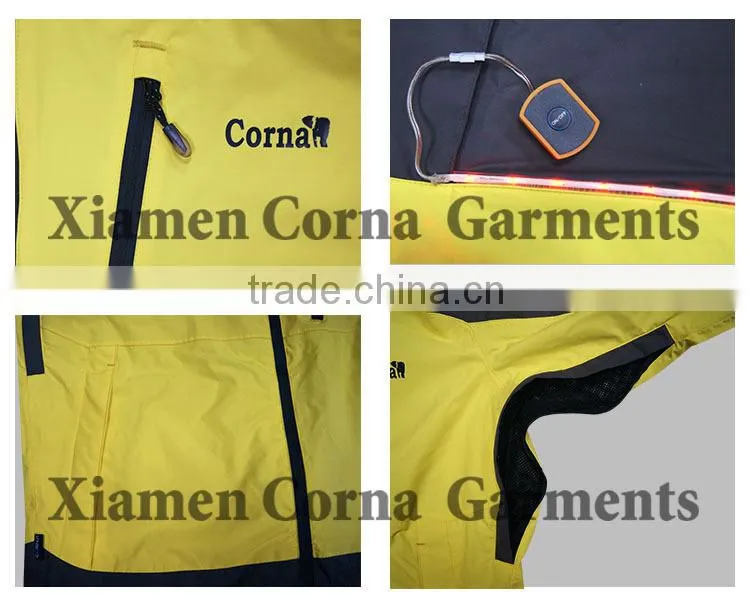 2016 new designs men LED light jacket & outdoor ski jacket