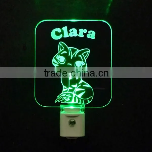 custom Personalized Kitty Cat LED Night Light, Kitten, Animal, Girl, Lamp maker