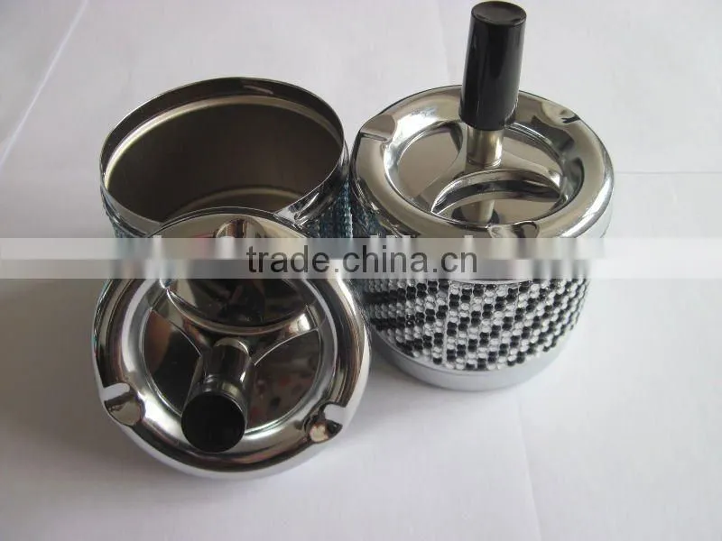 Crystal rhinestone table ashtray,metal standing ashtrays