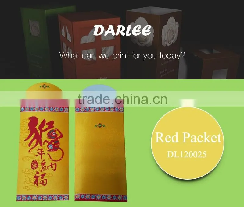 2016 new design custom handmade chinese new year silk fabric envelope