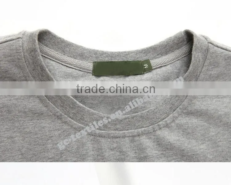 Custom Printed Round-collar Men's Malange Grey Long Sleeve T-shirts