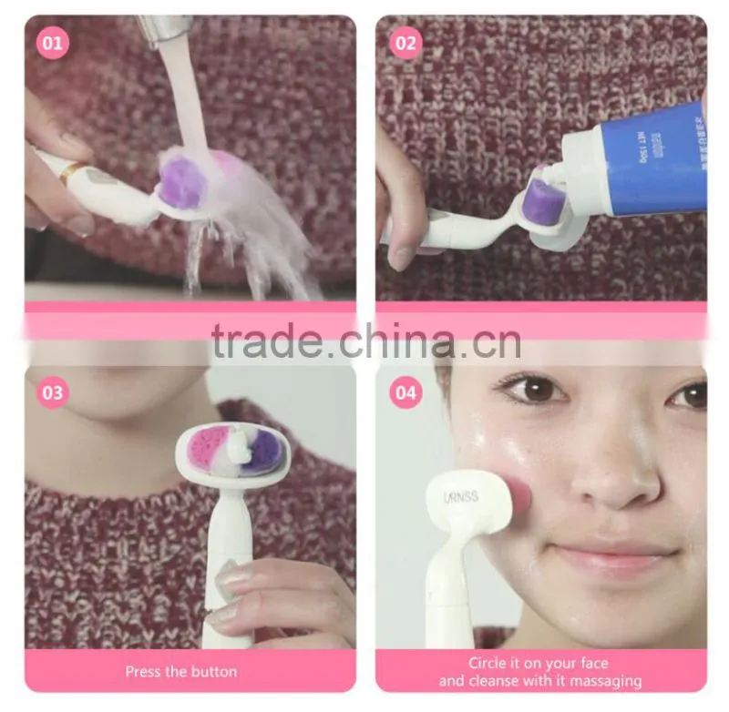2015 hot selling portable facial cleansing brush for deep cleansing