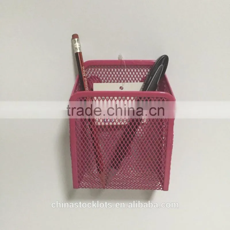2016 factory best selling promotional gifts office and school desk organizer metal mesh pen holder megnet